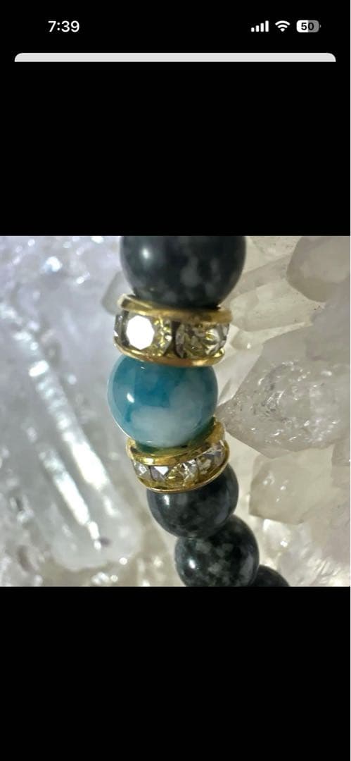 【波動調整】ラリマー×遠野霊石 癒しのオリジナルブレスレット