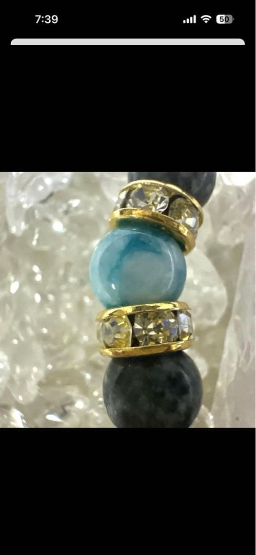 【波動調整】ラリマー×遠野霊石 癒しのオリジナルブレスレット