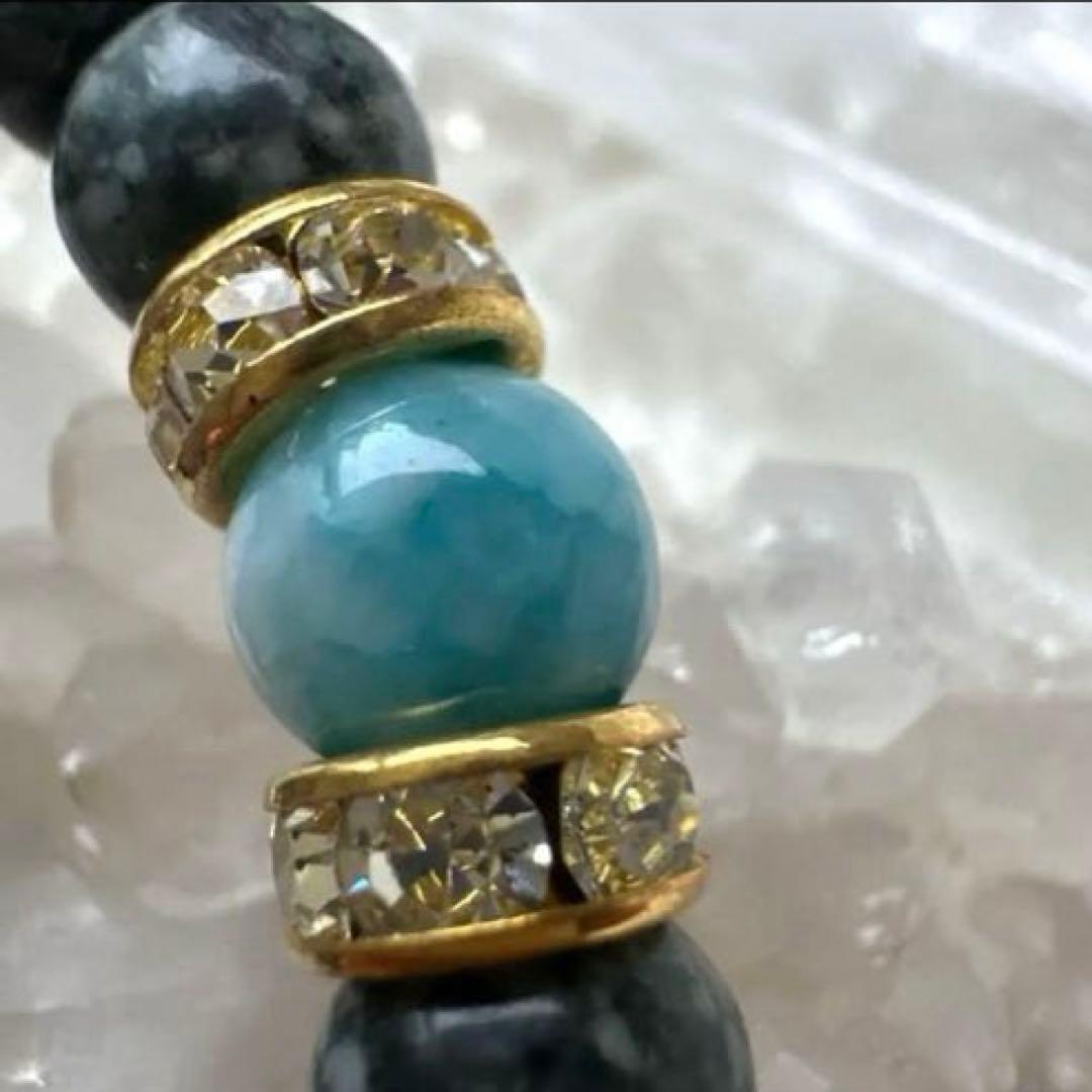 【波動調整】ラリマー×遠野霊石 癒しのオリジナルブレスレット