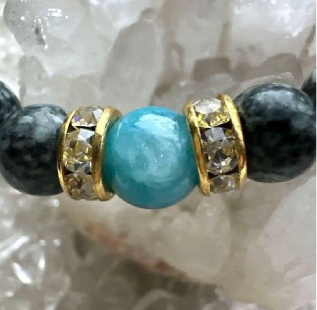 【波動調整】ラリマー×遠野霊石 癒しのオリジナルブレスレット