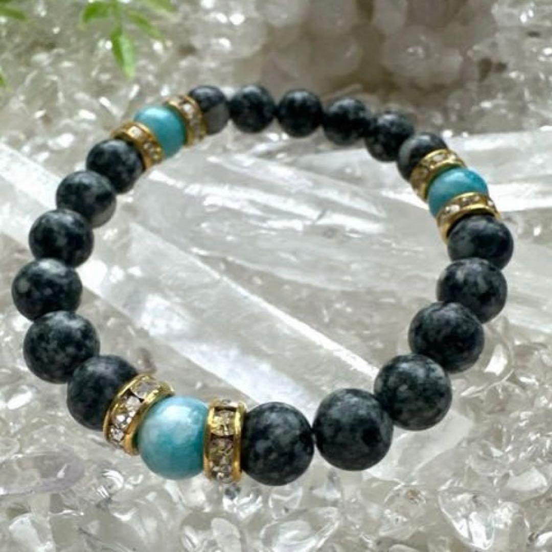 【波動調整】ラリマー×遠野霊石 癒しのオリジナルブレスレット