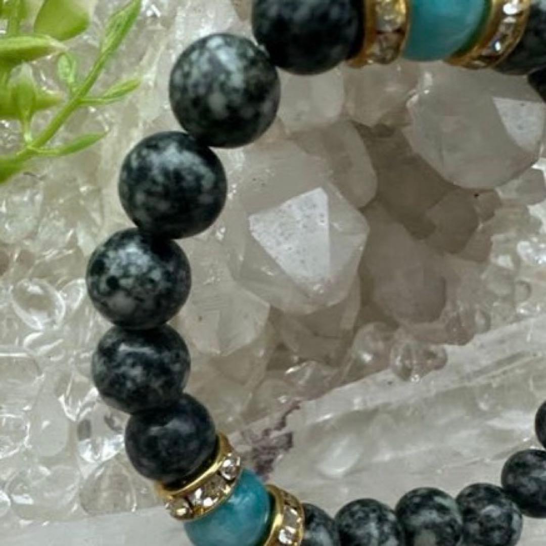 【波動調整】ラリマー×遠野霊石 癒しのオリジナルブレスレット