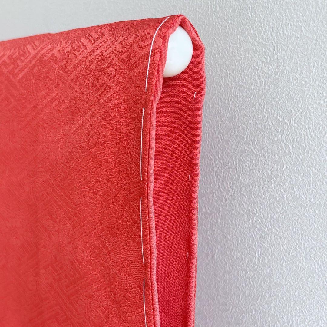 七五三　7歳女の子　フルセット　きもの　赤　小振袖　古典柄　家紋　7289