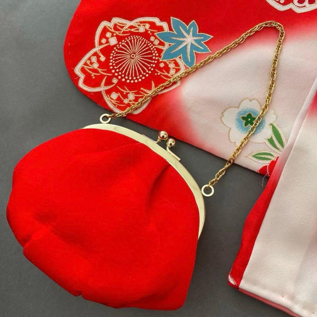 美品　クリーニング済　七五三　3歳〜5歳前後　正絹赤色被布と正絹お着物セット