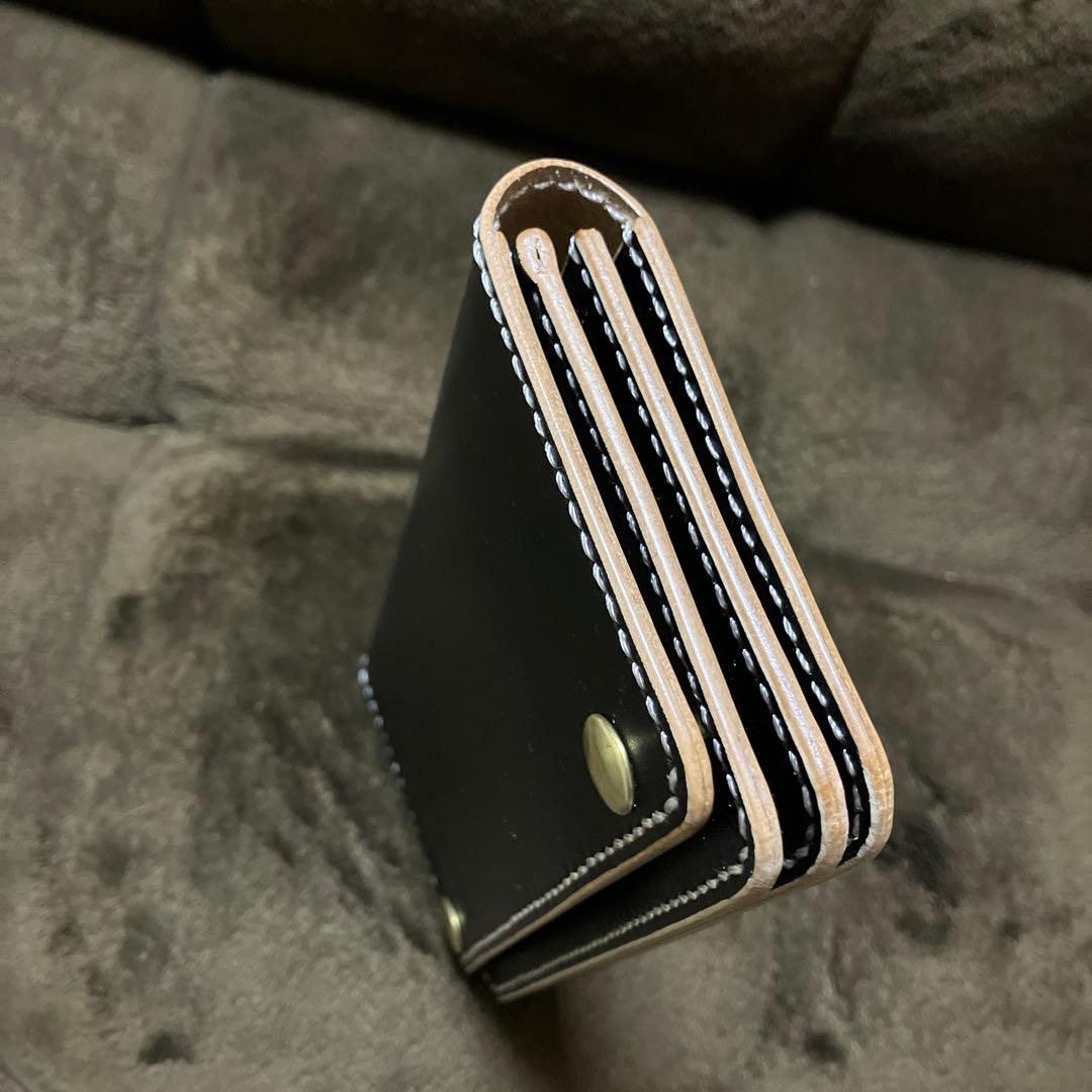 トラッカーウォレット　ハンドメイド　本革　茶芯