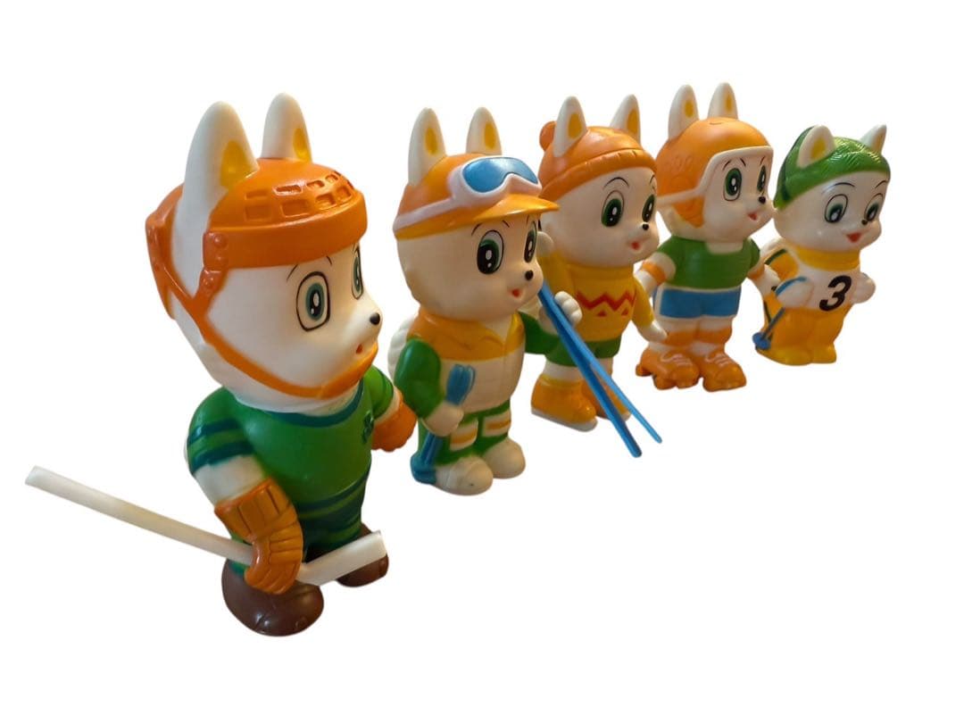 三和銀行 サンワくん 貯金箱 5体セット 昭和レトロ ノベルティ ソフビ