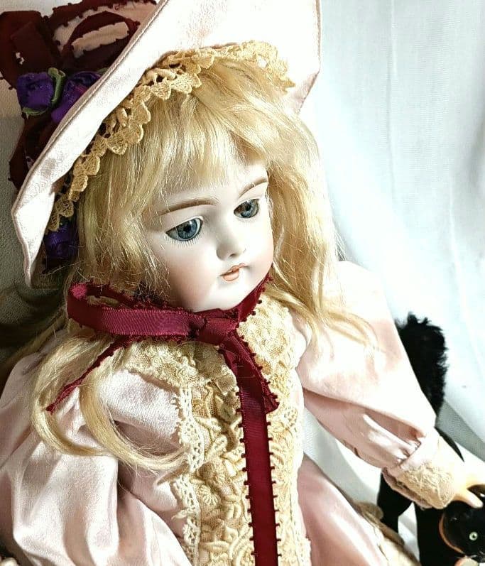 K2⭐アンティークドール　ケストナー168　ベビーピンクのゴージャスな春の装い⭐