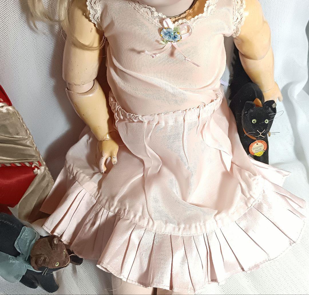 K2⭐アンティークドール　ケストナー168　ベビーピンクのゴージャスな春の装い⭐