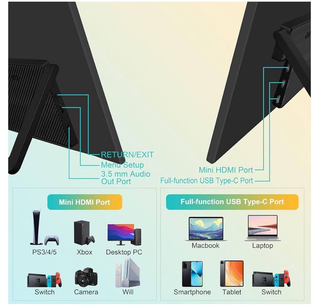18.5インチ ノートパソコン用ポータブルモニター1080Pパソコンモニター