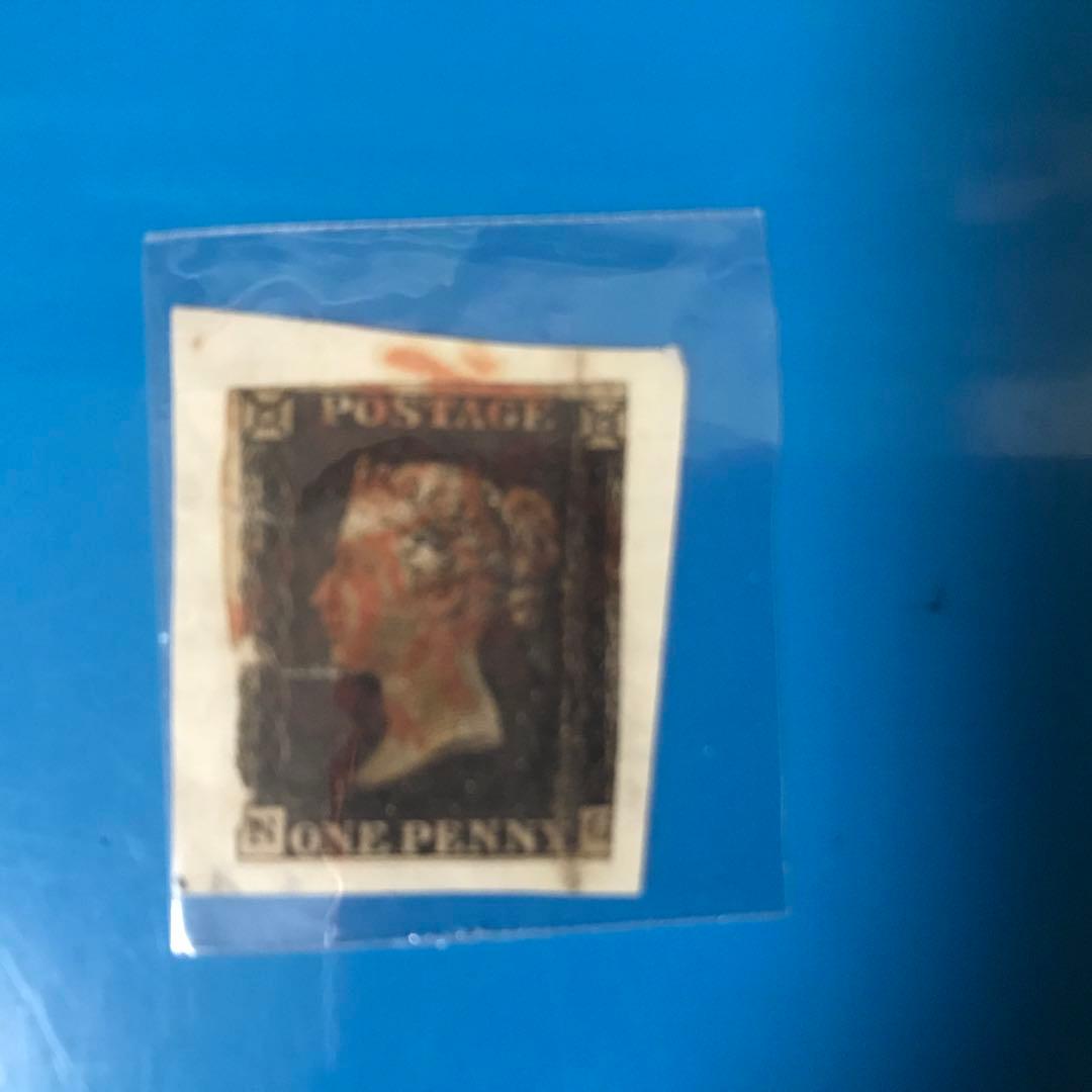 イギリス 使用済み切手 ONE PENNY BLACK ビキトリア