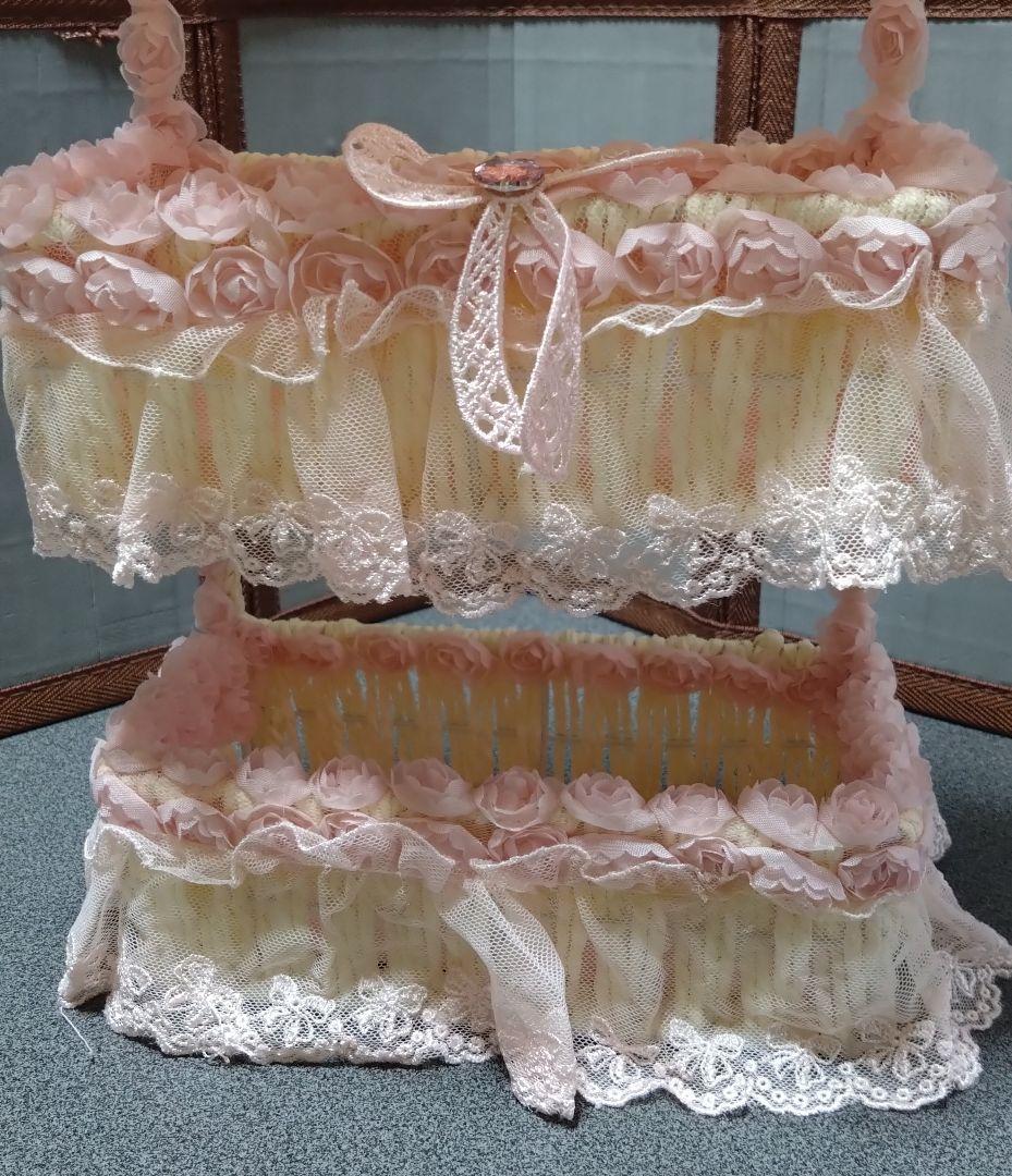 3段チェスト　3段小物入れ　レース仕様　お姫様仕様　姫デコ