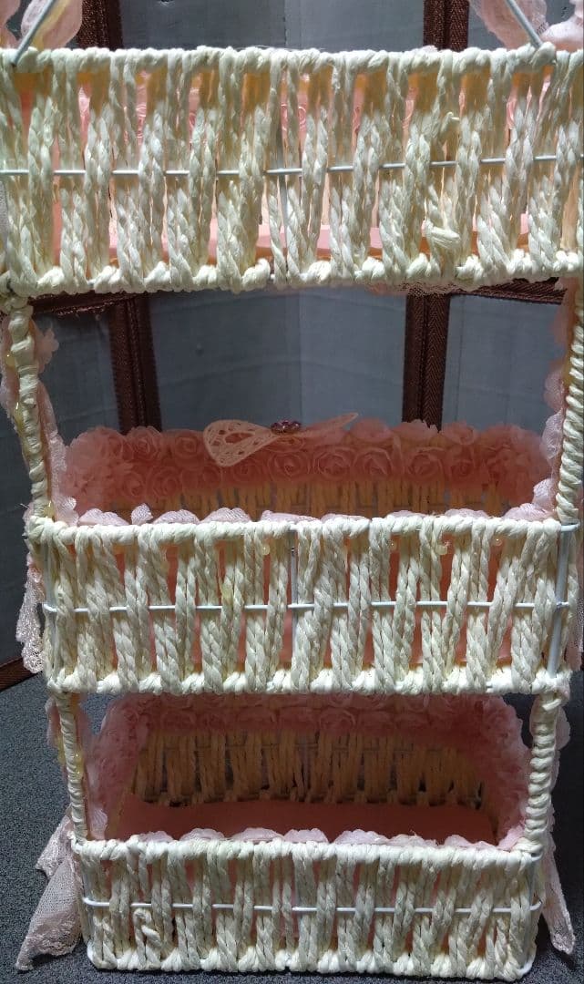 3段チェスト　3段小物入れ　レース仕様　お姫様仕様　姫デコ