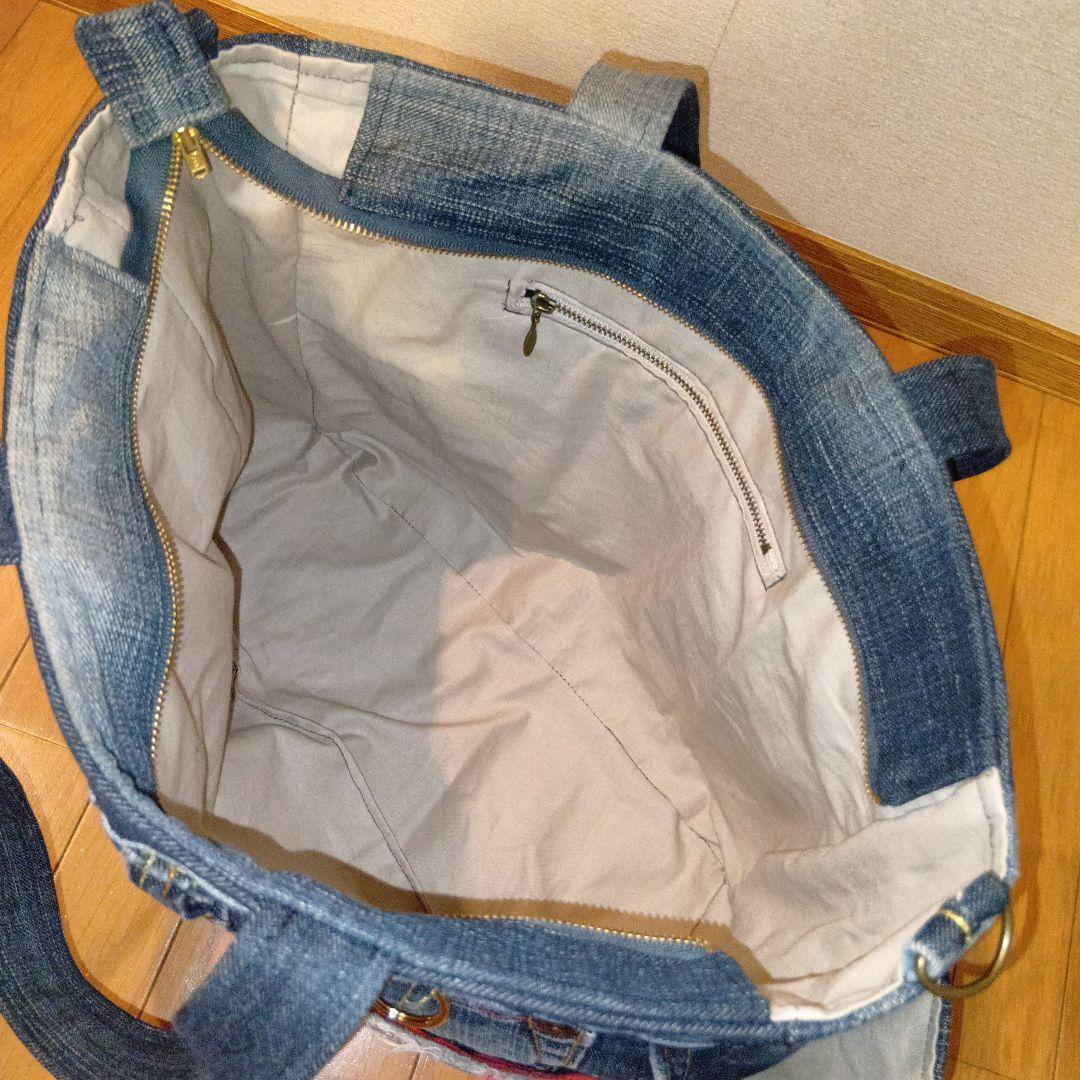 ハンドメイド　デニムリメイクトートバッグ