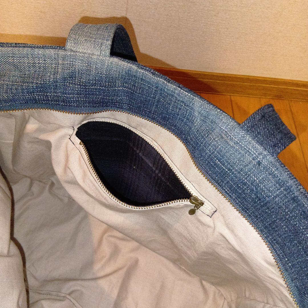 ハンドメイド　デニムリメイクトートバッグ