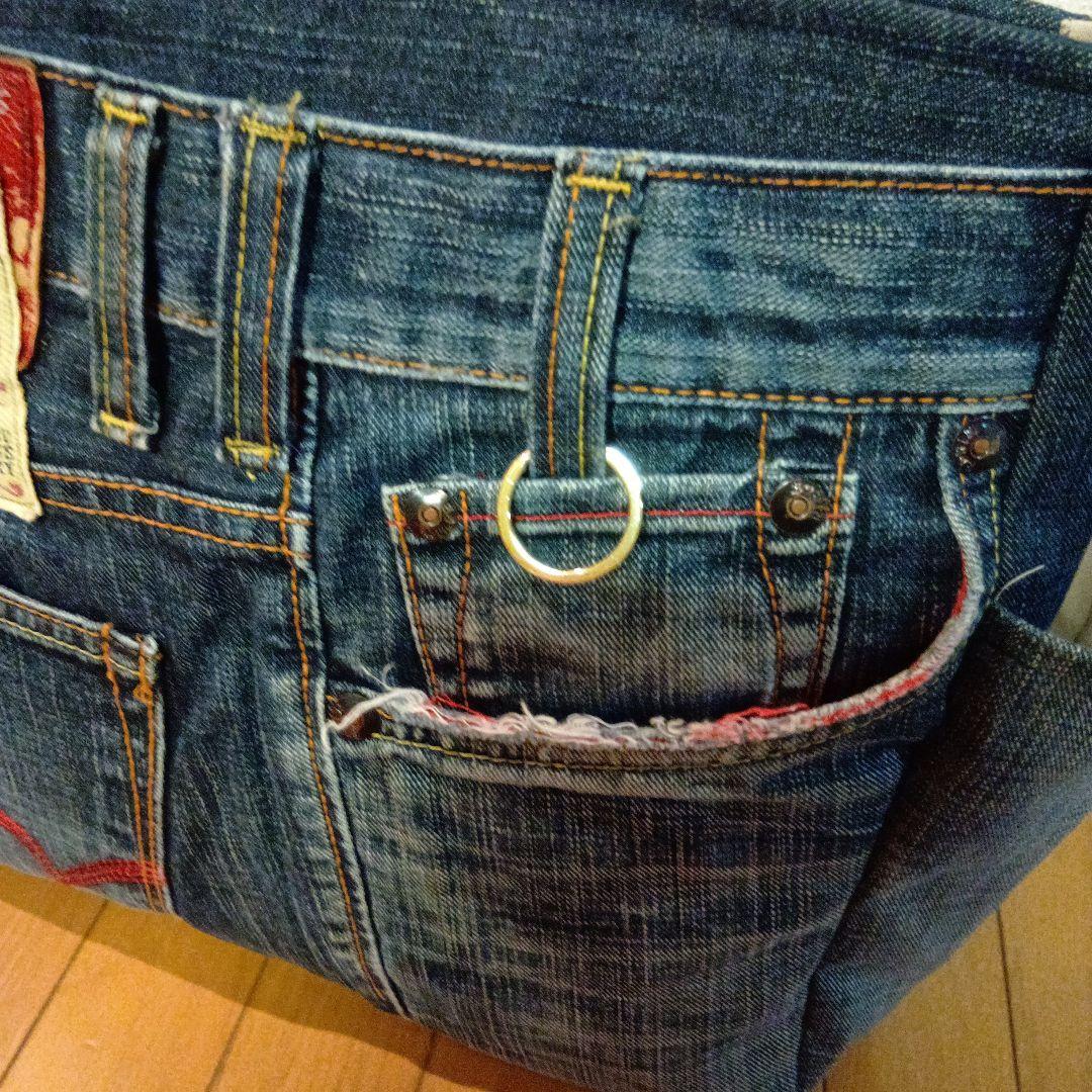 ハンドメイド　デニムリメイクトートバッグ