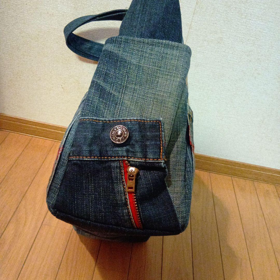 ハンドメイド　デニムリメイクトートバッグ