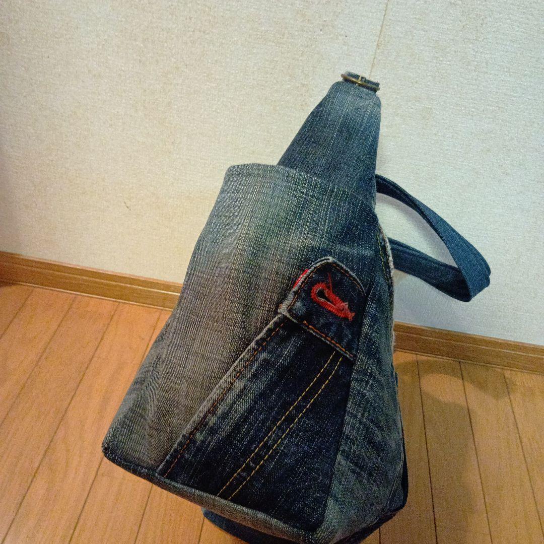 ハンドメイド　デニムリメイクトートバッグ