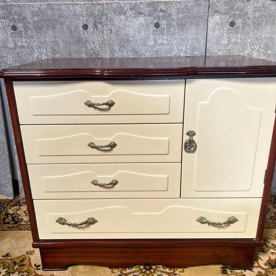 ꧁アンティーク調꧂チェスト アイボリー ブラウン ヴィンテージ ビンテージ