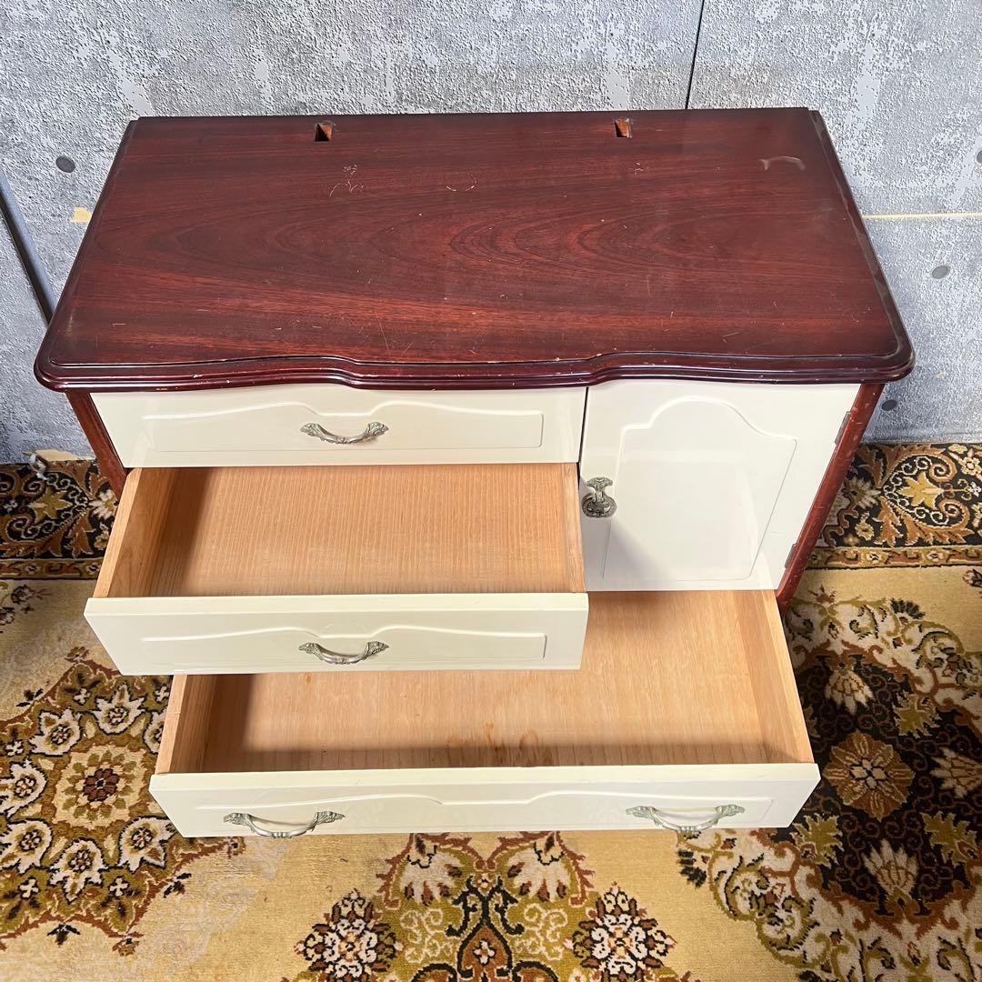 ꧁アンティーク調꧂チェスト アイボリー ブラウン ヴィンテージ ビンテージ