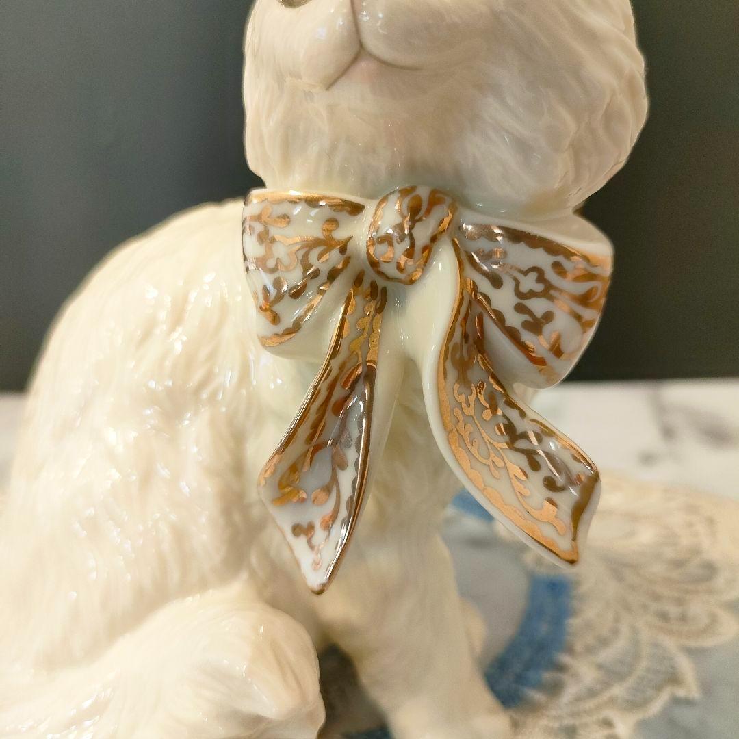 ペルシャ猫 キャット レノックス 24K 陶器 ジュエリー 置物 大きなサイズ