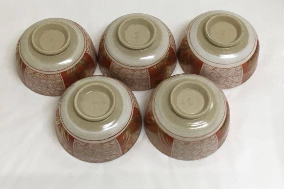 茶道具 向付 蓋付 金彩花紋 5客 たち吉