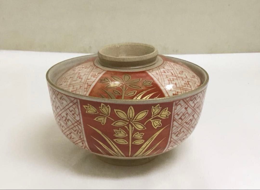 茶道具 向付 蓋付 金彩花紋 5客 たち吉