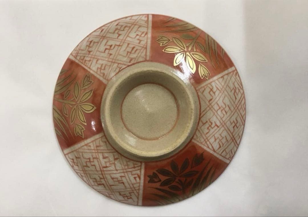 茶道具 向付 蓋付 金彩花紋 5客 たち吉