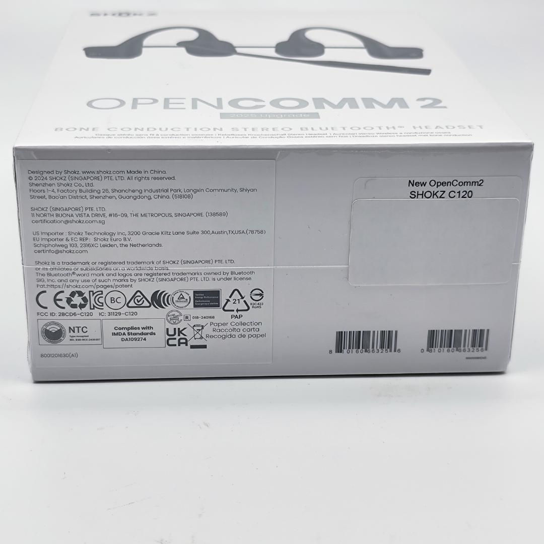 Shokz OpenComm2 骨伝導 ビジネスワイヤレスイヤホン ブラック