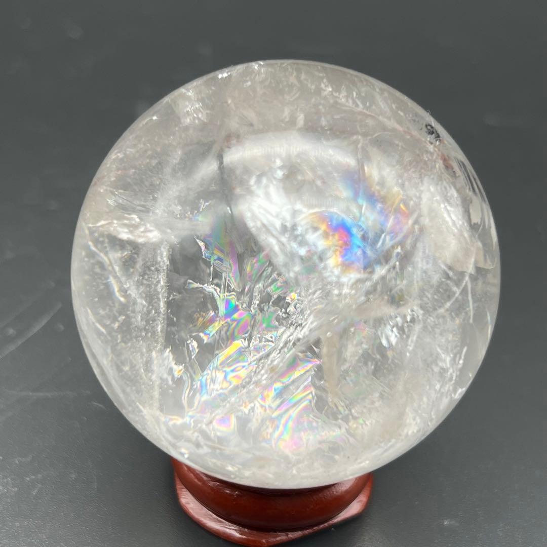 ✳️超極上キラキラ丸玉✨高透明度＆激ヤバレインボー✨虹 ヒマラヤ水晶 丸玉
