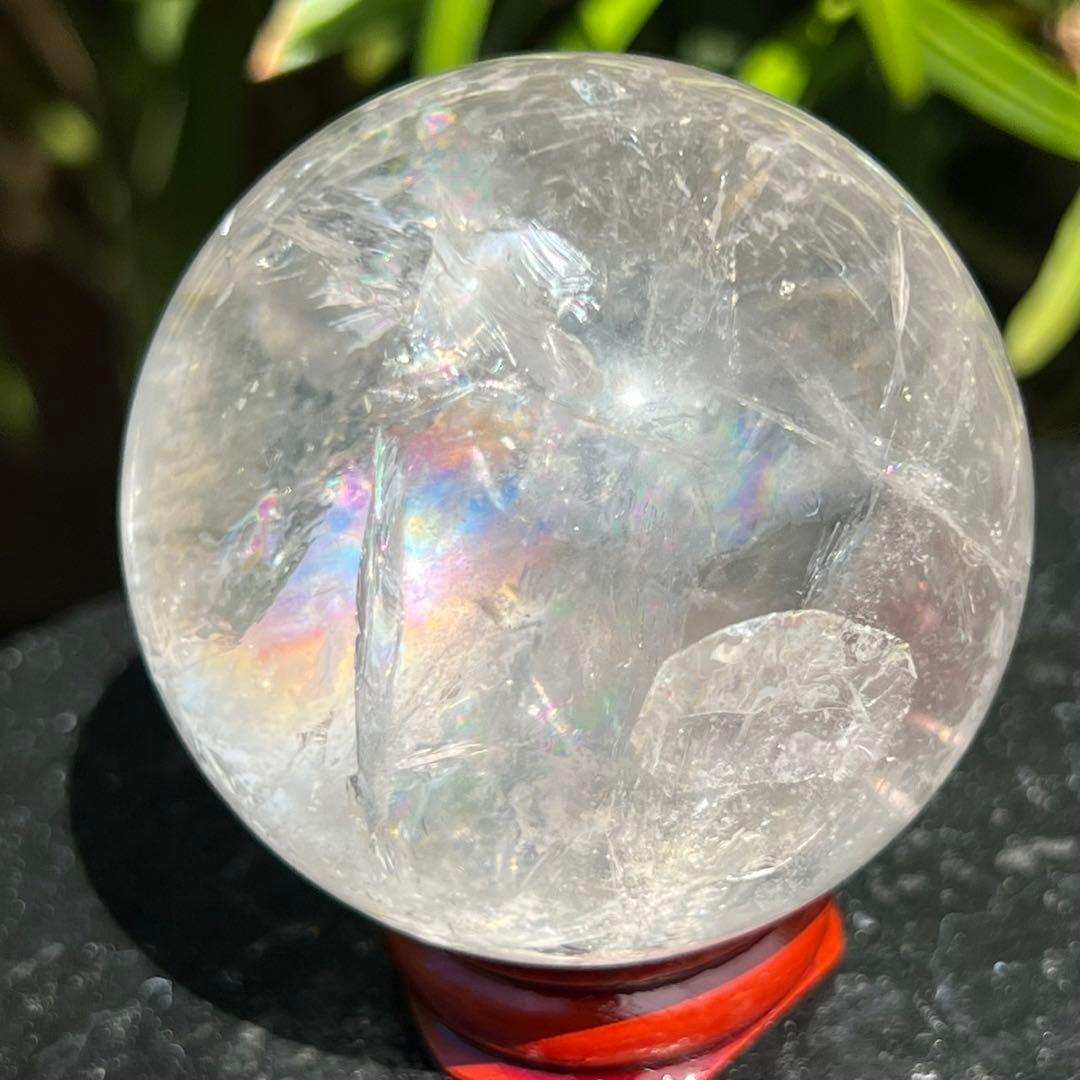 ✳️超極上キラキラ丸玉✨高透明度＆激ヤバレインボー✨虹 ヒマラヤ水晶 丸玉