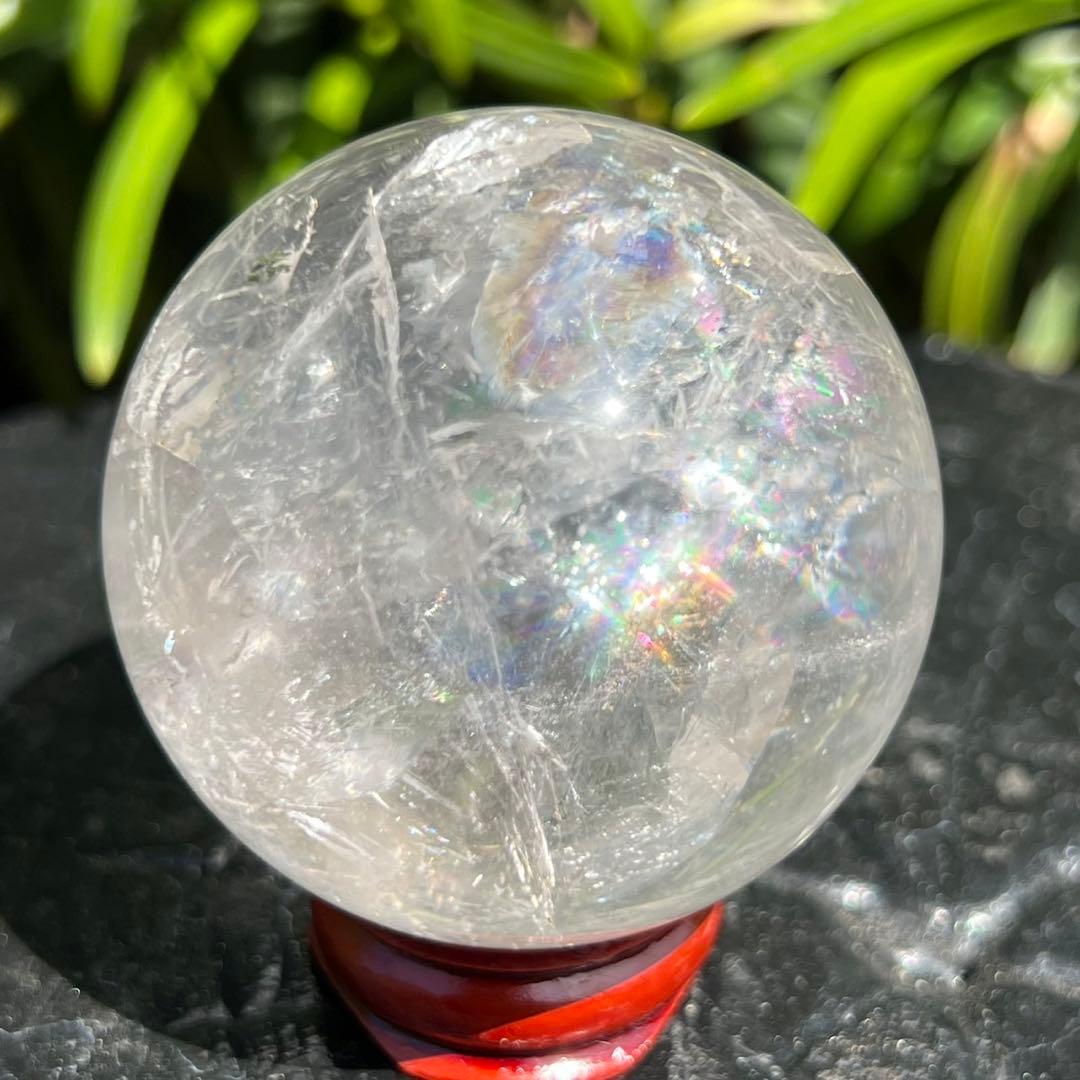 ✳️超極上キラキラ丸玉✨高透明度＆激ヤバレインボー✨虹 ヒマラヤ水晶 丸玉