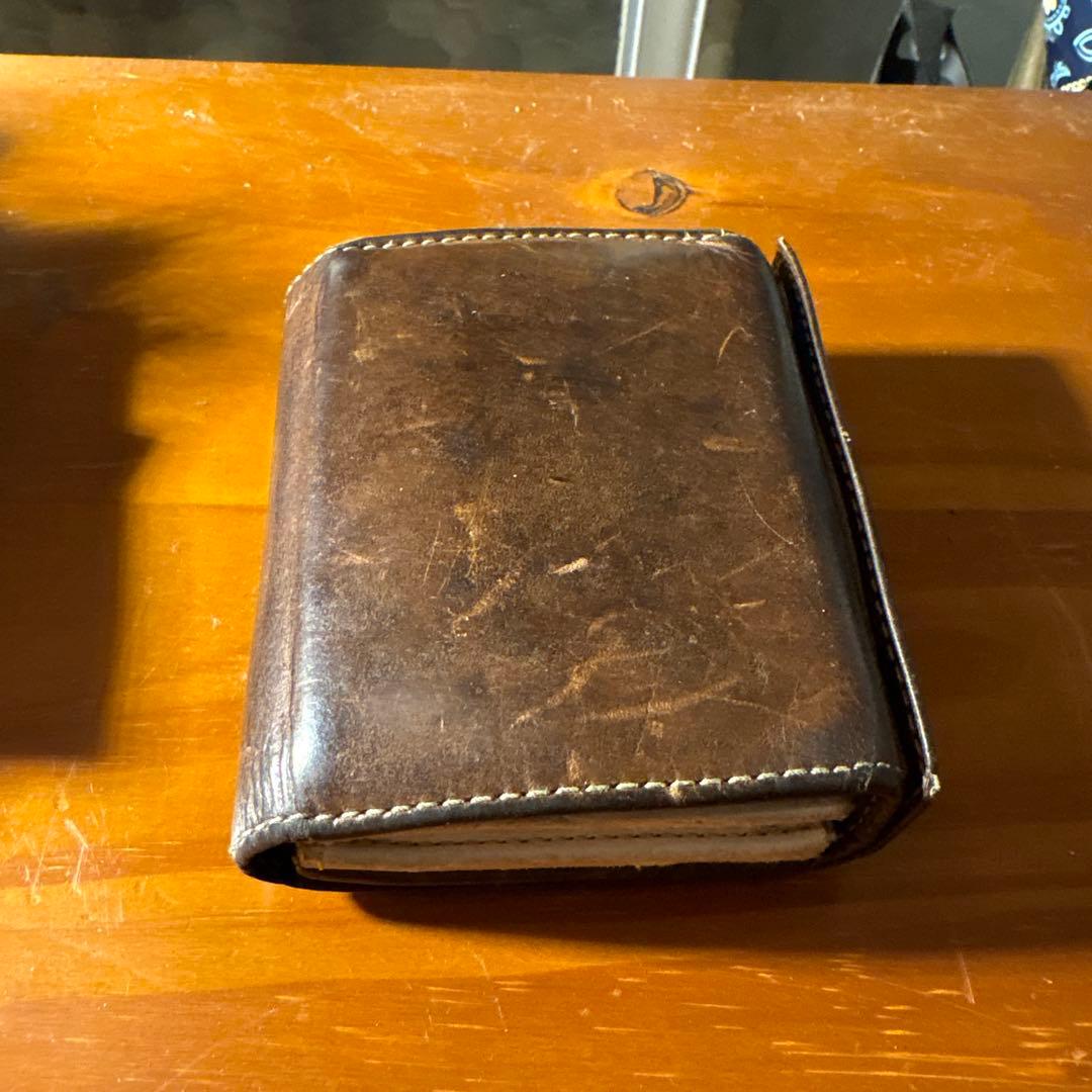 【名作】m+ エムピウ カーキ 本革 レザー ミッレフォッリエ 二つ折り財布