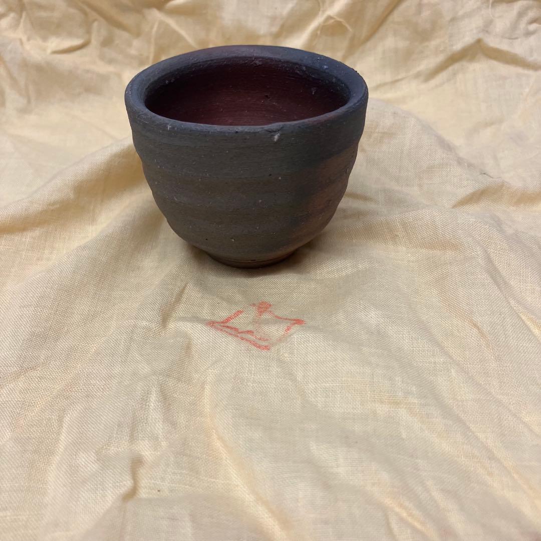 【備前焼】武用真 作 瓢徳利 お猪口 ぐい呑み 共箱付き 酒器 骨董
