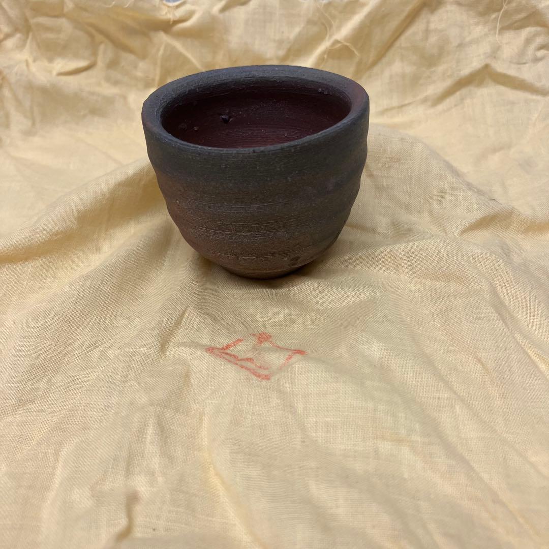 【備前焼】武用真 作 瓢徳利 お猪口 ぐい呑み 共箱付き 酒器 骨董