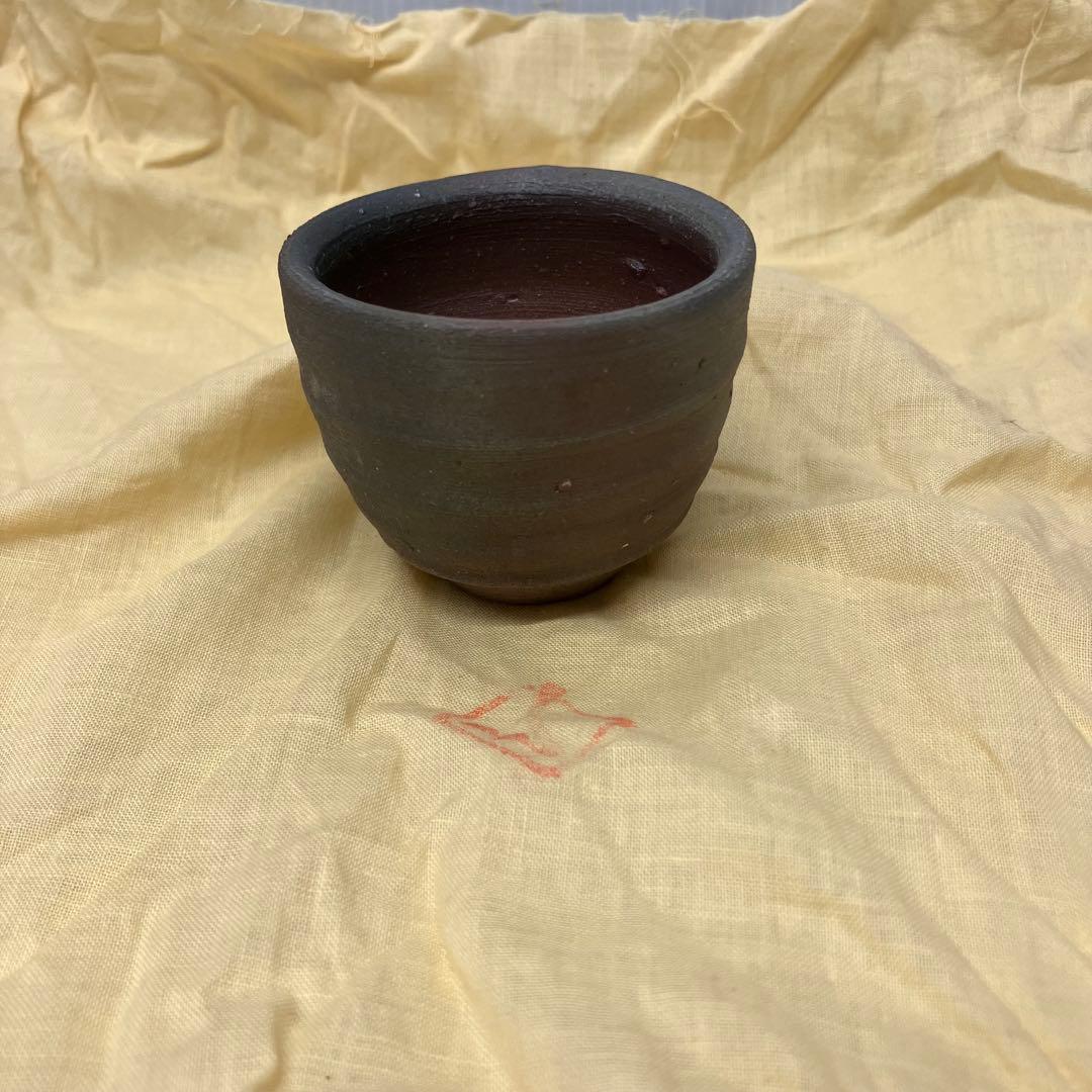 【備前焼】武用真 作 瓢徳利 お猪口 ぐい呑み 共箱付き 酒器 骨董