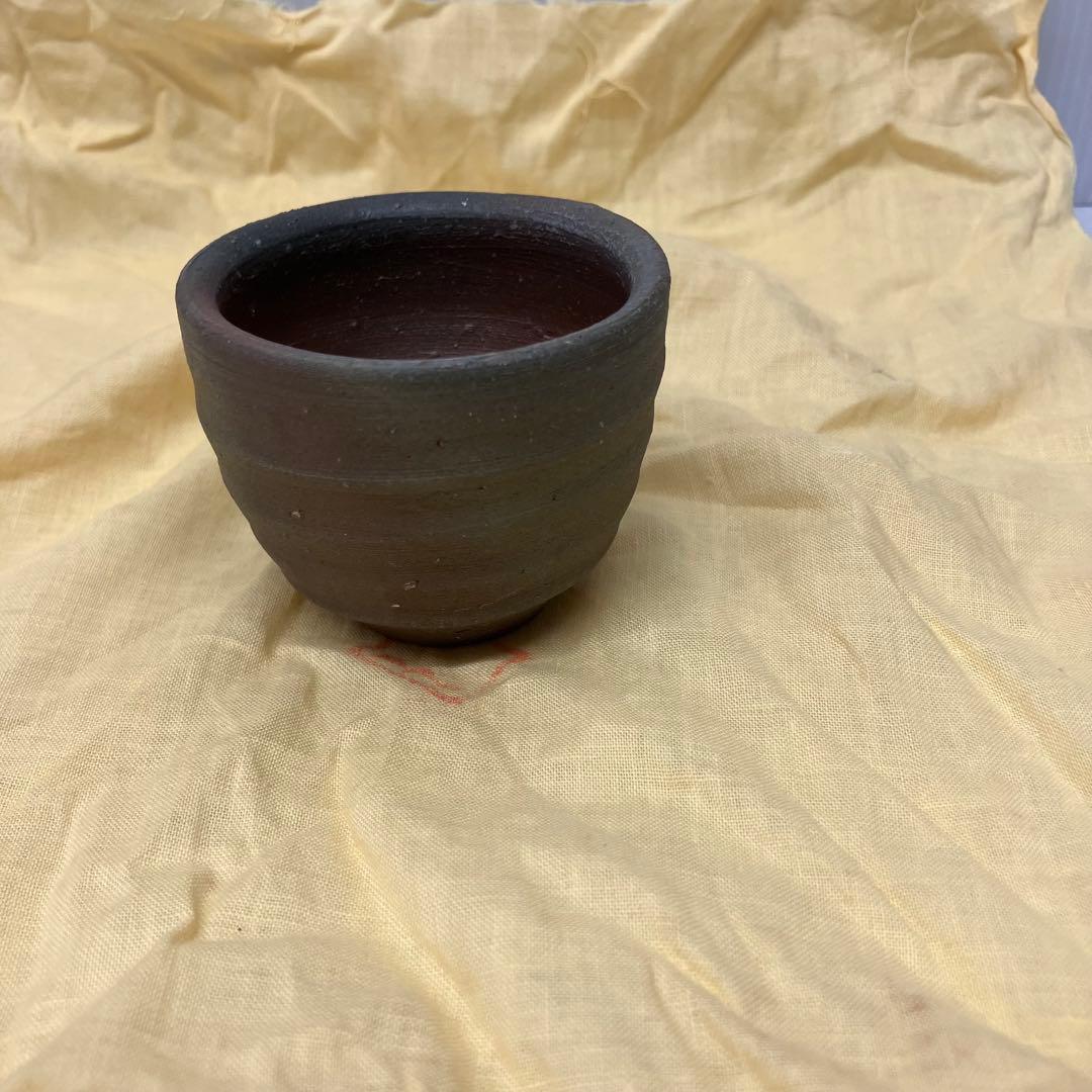 【備前焼】武用真 作 瓢徳利 お猪口 ぐい呑み 共箱付き 酒器 骨董