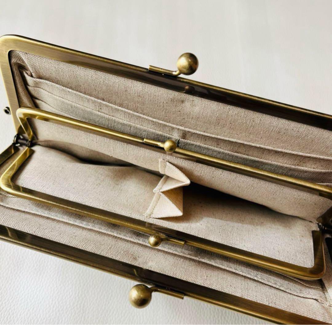 cuwatto ブラウン親子がま口財布　中古品