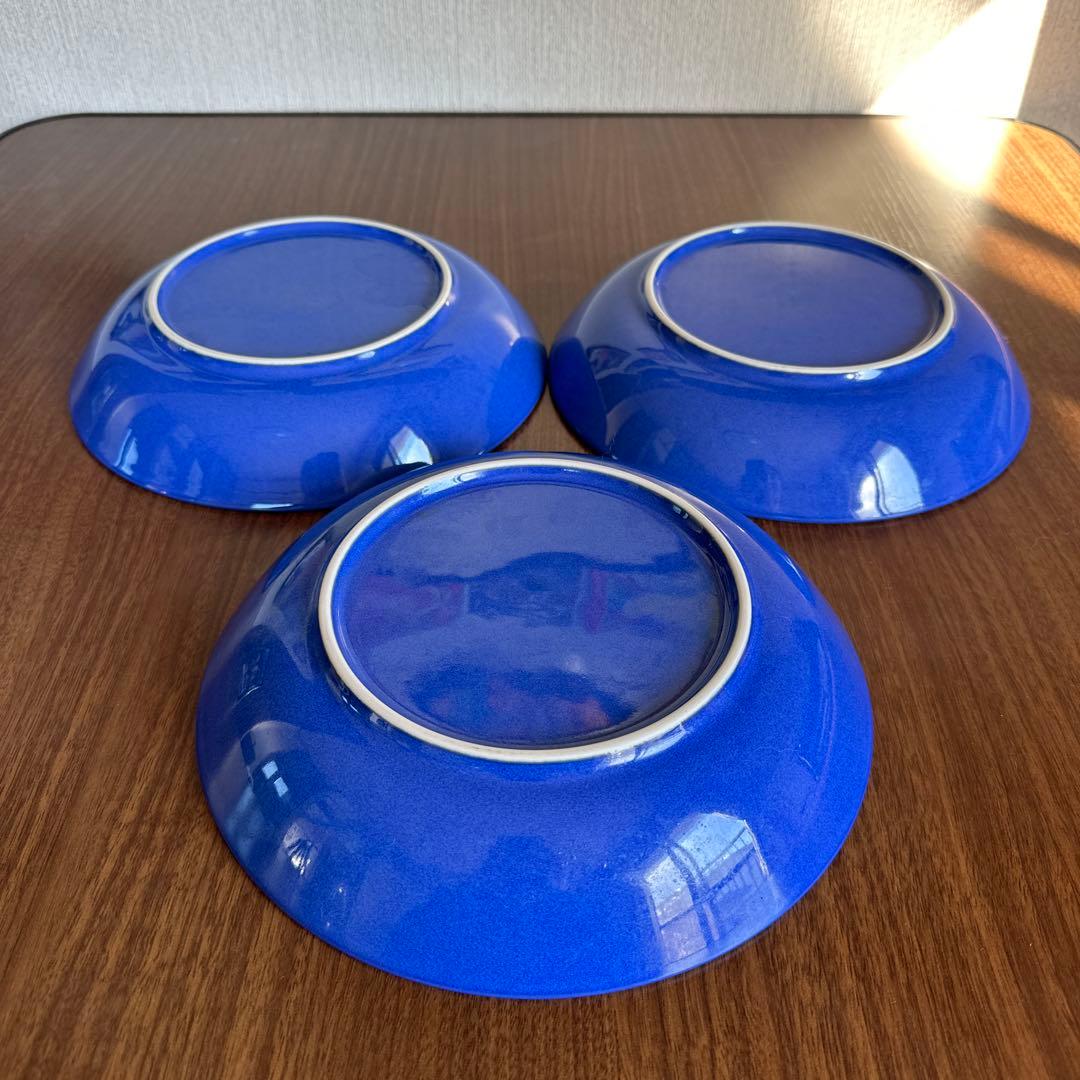 青色セラミック皿3枚セット