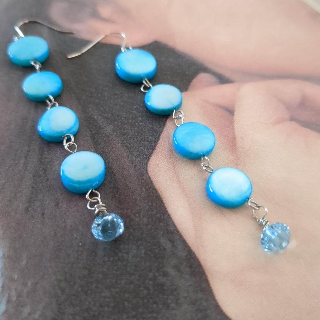 ソーダーラムネみたいな涼しげロング夏ピアス