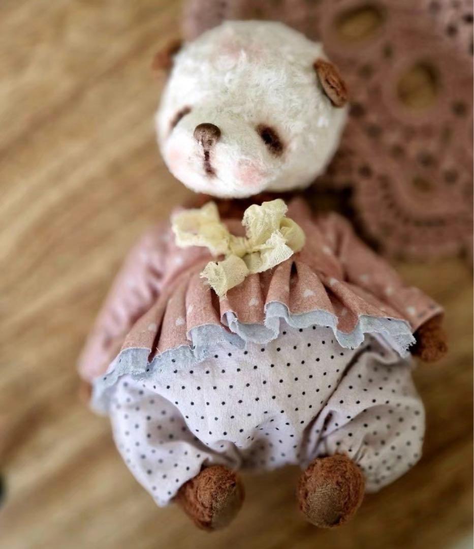 優しいカラーのパンダちゃん アーティストベア ぬいぐるみ 海外作家様 テディベア