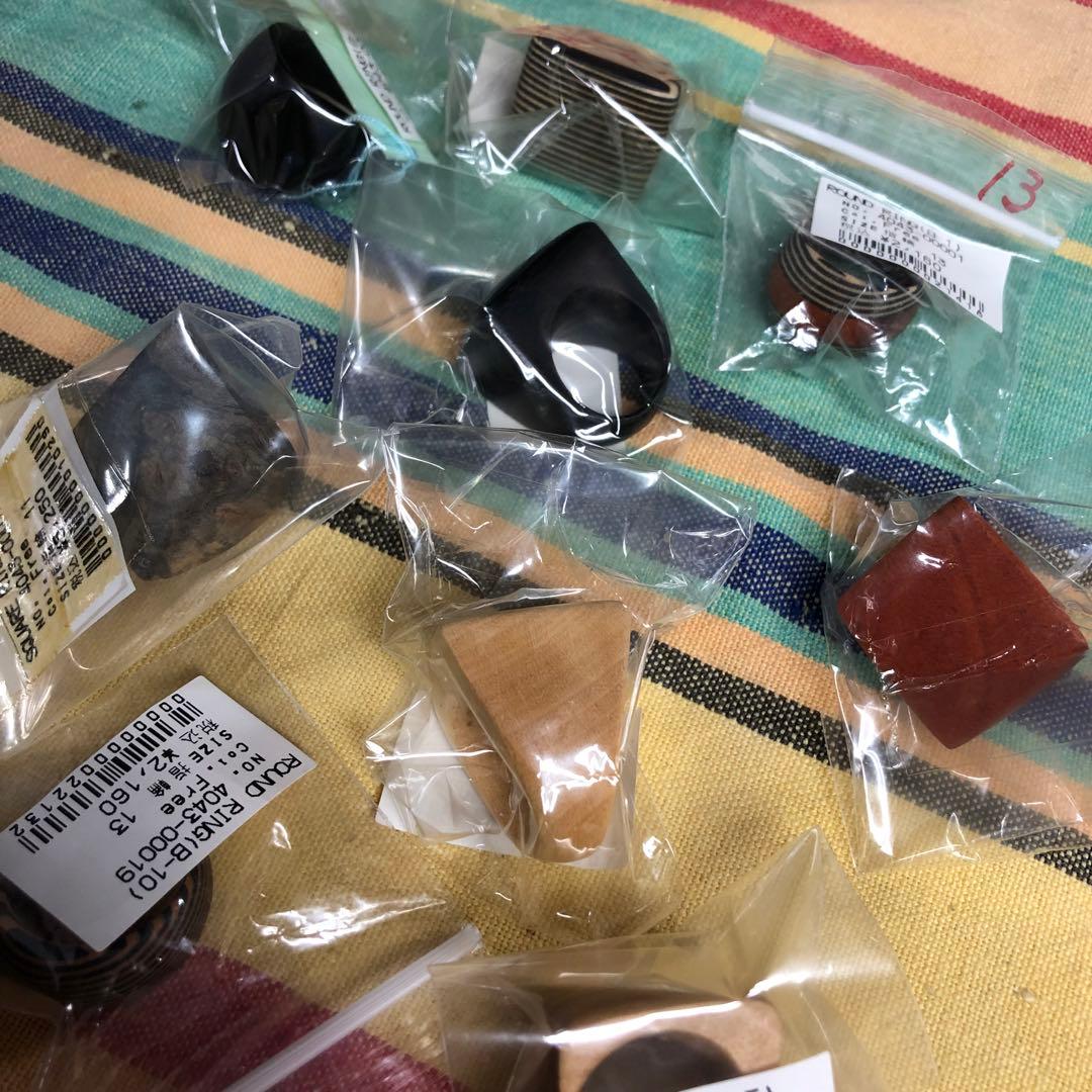 木製 ハンドメイド 指輪 ウッドリング まとめ売り