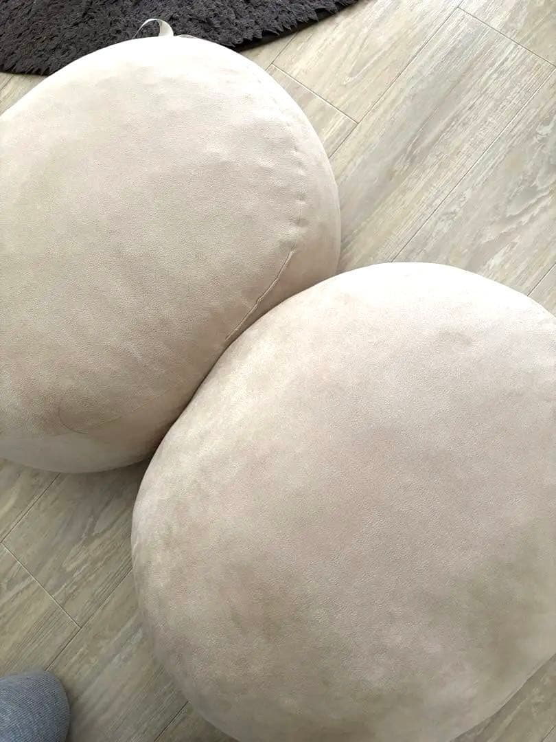 無印良品　美品　背当てにもなるやわらかマルチクッション　ベージュ2点セット