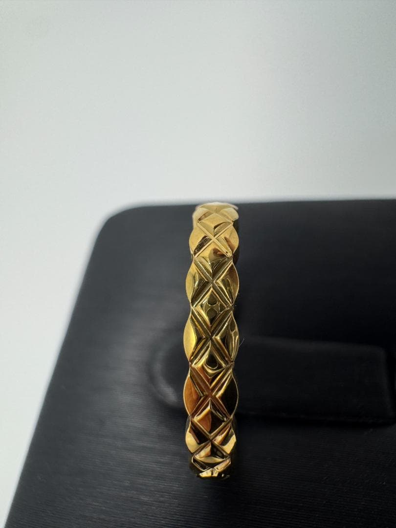 美品/日本製K18 ゴールド 編み込みリング1.59g 11号