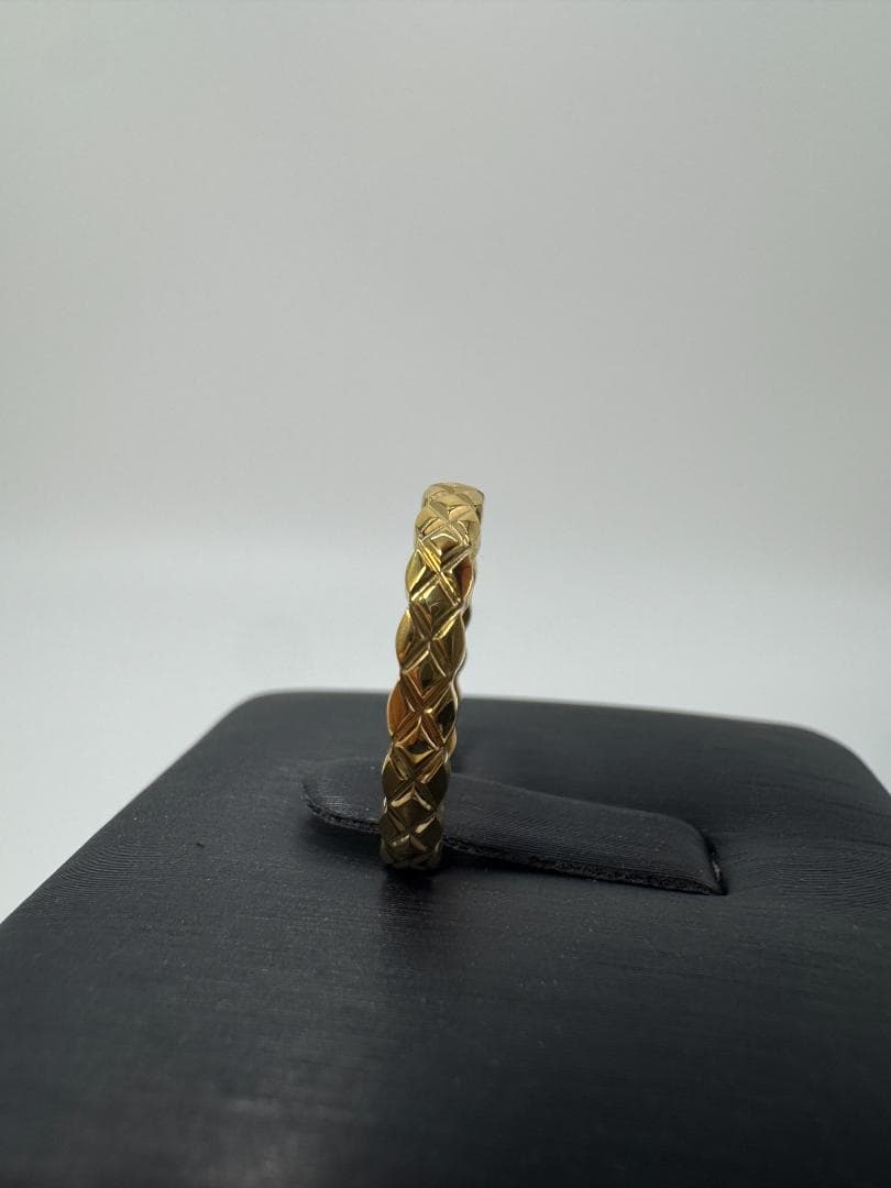 美品/日本製K18 ゴールド 編み込みリング1.59g 11号