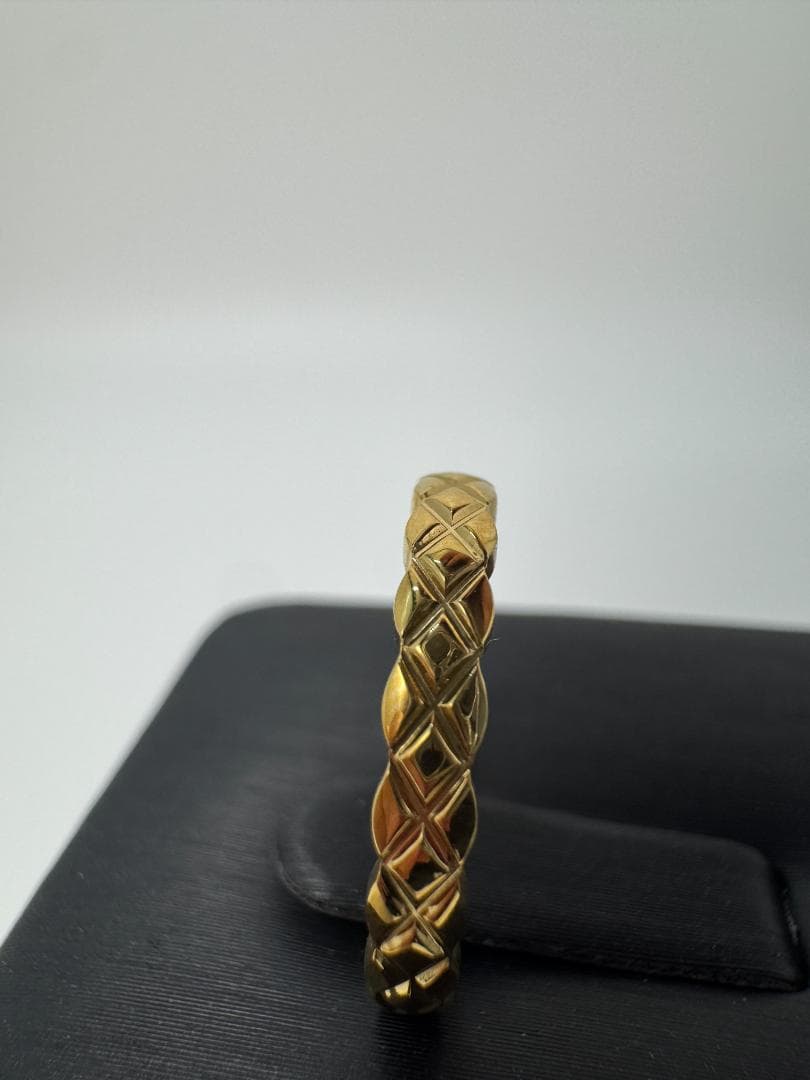 美品/日本製K18 ゴールド 編み込みリング1.59g 11号