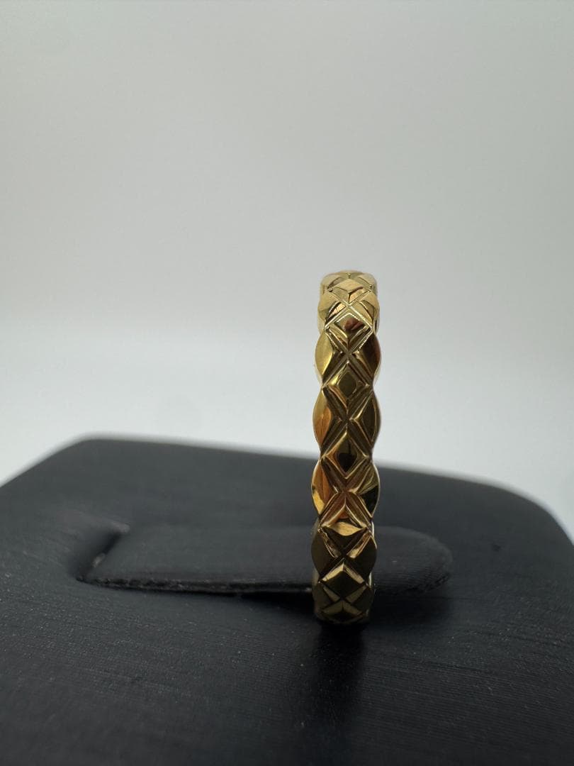 美品/日本製K18 ゴールド 編み込みリング1.59g 11号