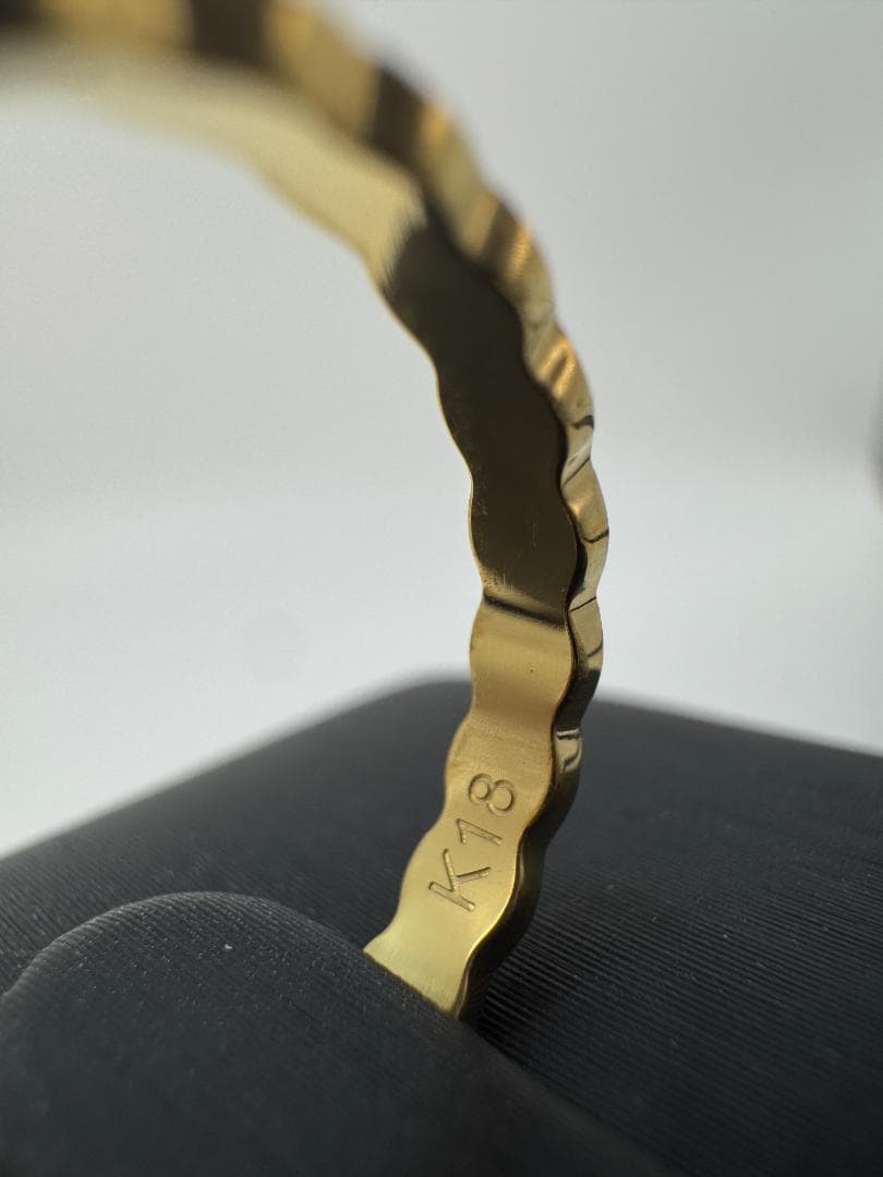 美品/日本製K18 ゴールド 編み込みリング1.59g 11号