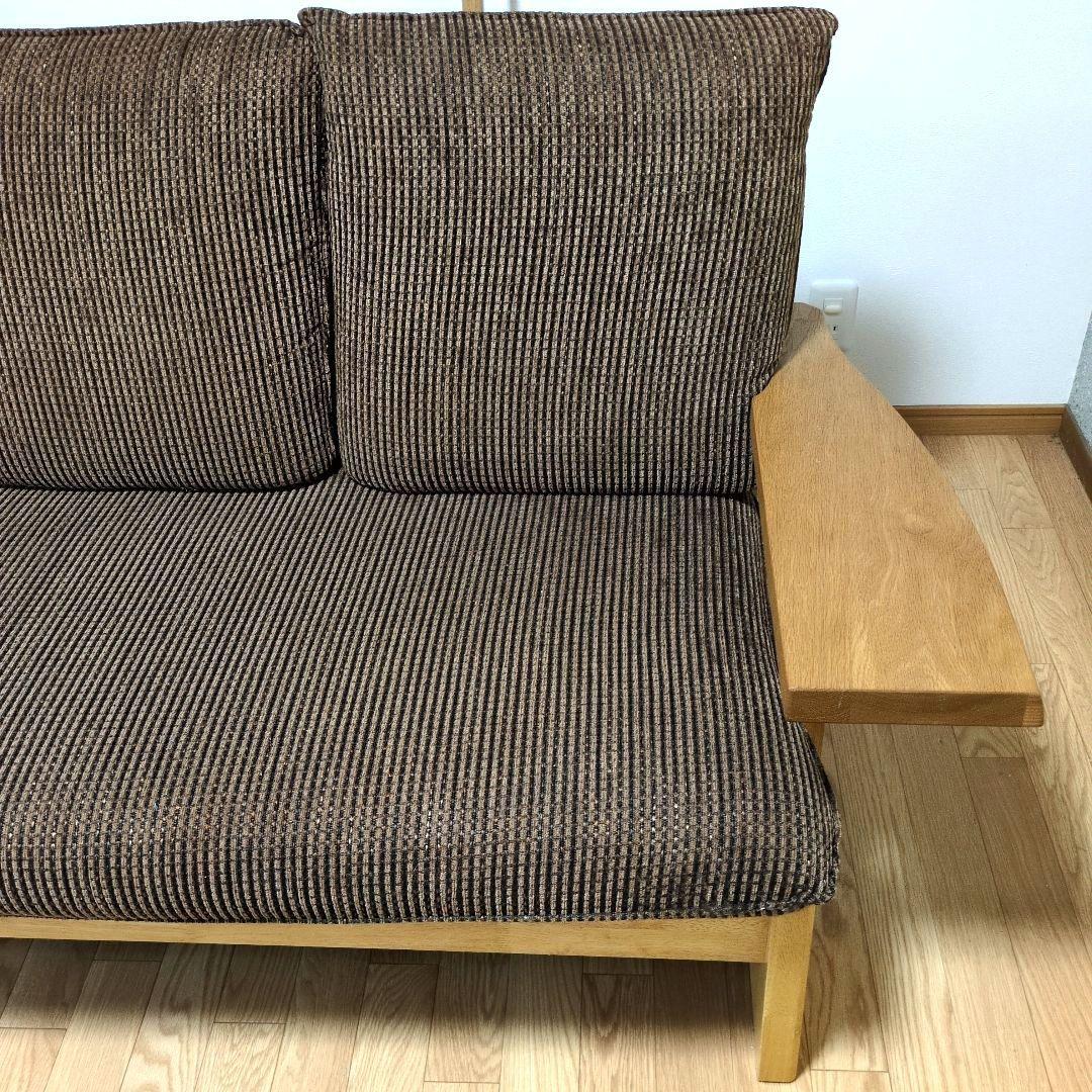 【atsun_katsun】木製フレーム 3人掛けソファ