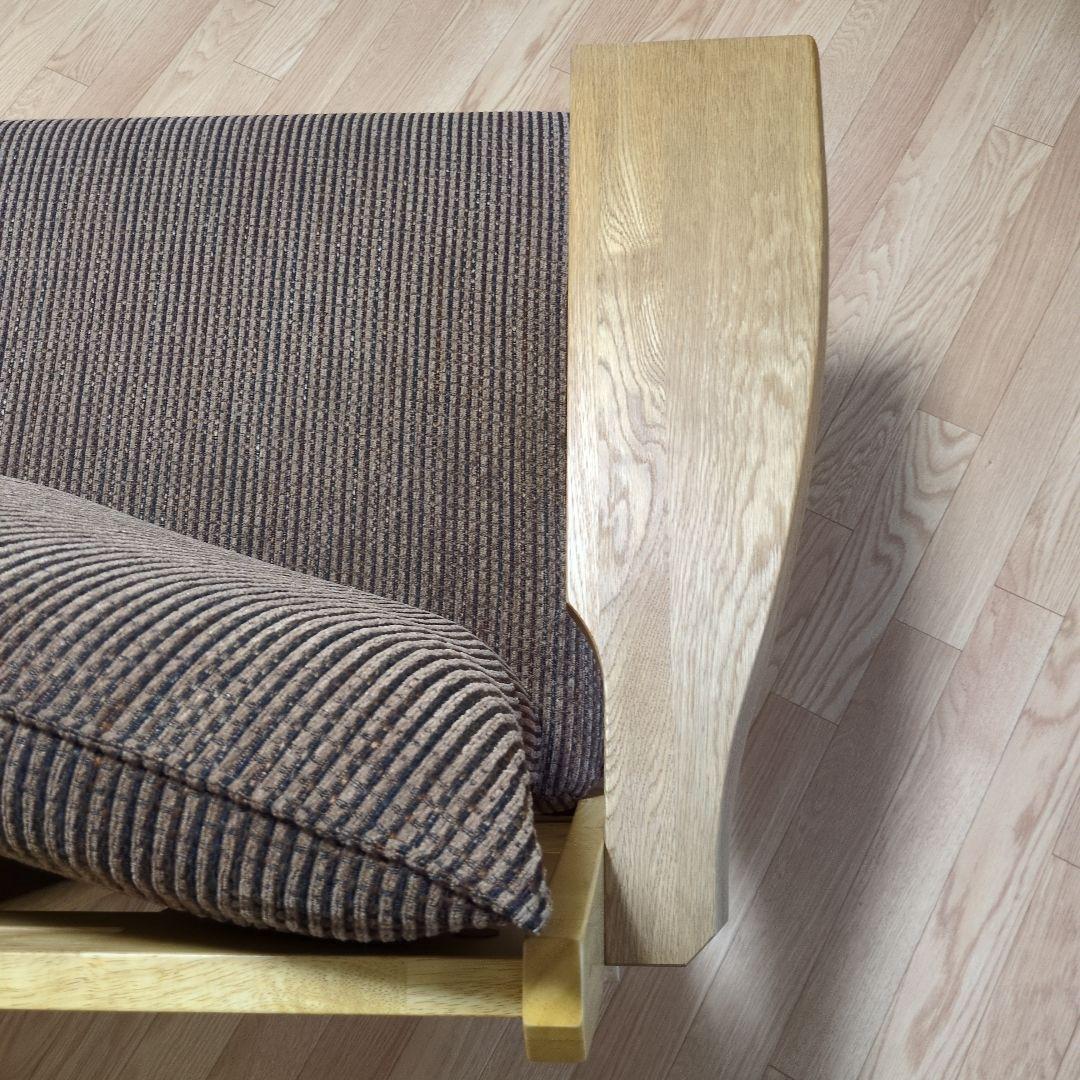 【atsun_katsun】木製フレーム 3人掛けソファ