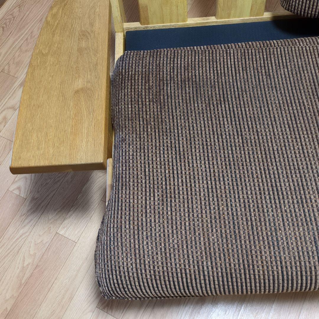 【atsun_katsun】木製フレーム 3人掛けソファ